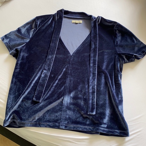 Madewell blue velvet top - Picture 1 of 2